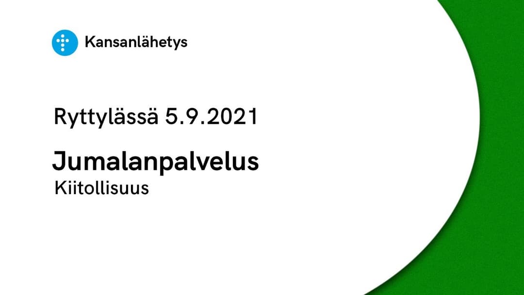 Videon 5.9.2021 Jumalanpalvelus | Kiitollisuus kansikuva