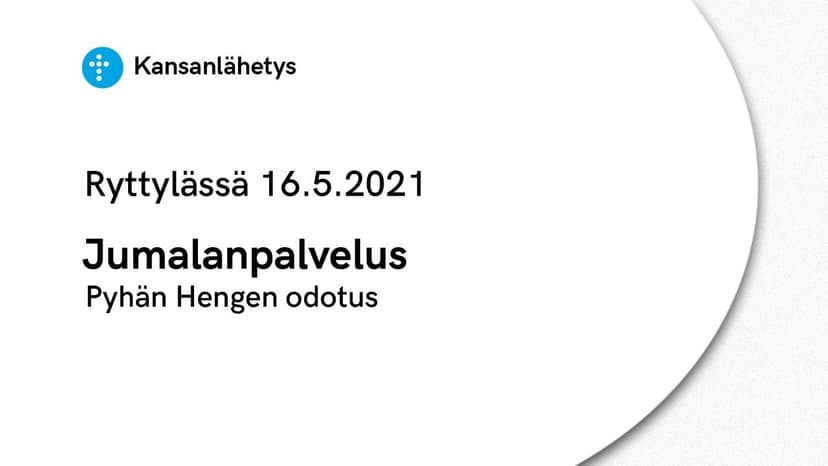 Cover Image for 16.5.2021 Jumalanpalvelus | Pyhän Hengen odotus, Tommi Parikka