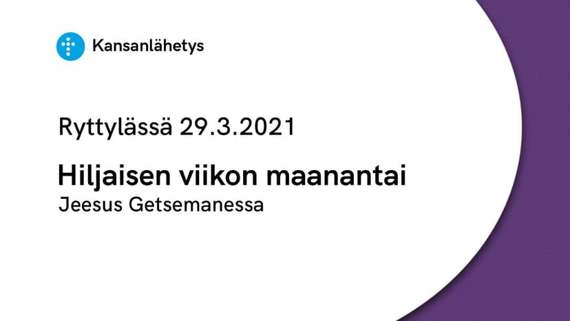 Cover Image for 29.3.2021 klo 19.00 | Vesper | Jeesus Getsemanessa, Markus Aitamäki