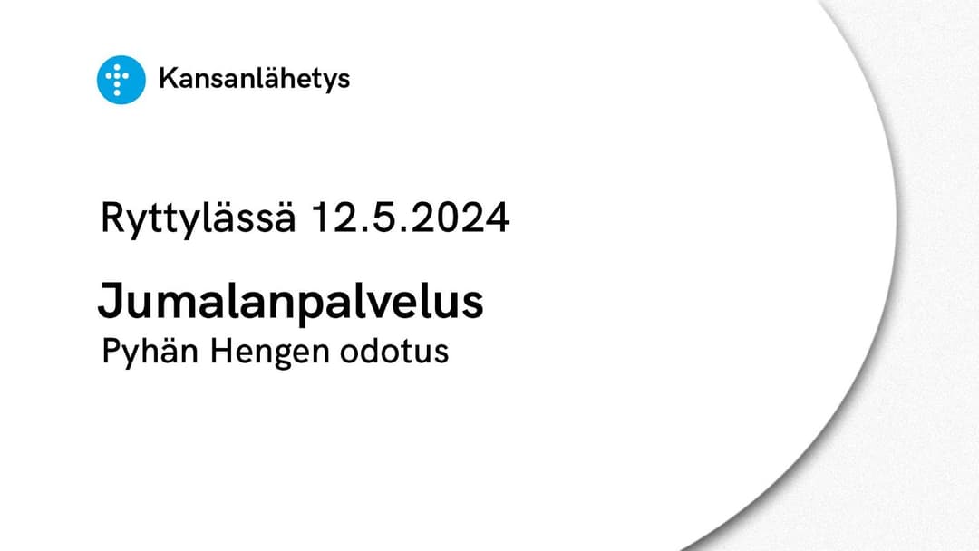 Videon 12.5.2024 klo 13:00 | Jumalanpalvelus, Pyhän Hengen odotus kansikuva