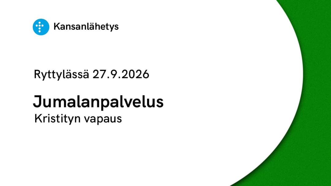 Videon 27.9.2026 klo 13:00 | Jumalanpalvelus, Kristityn vapaus, Lauri Palmu kansikuva