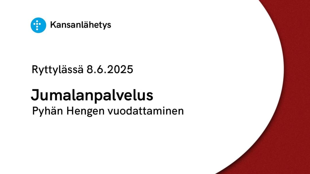 Videon 8.6.2025 klo 13:00 | Jumalanpalvelus, Pyhän Hengen vuodattaminen kansikuva