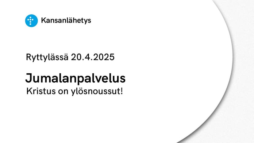 Cover Image for 20.4.2025 klo 13:00 | Jumalanpalvelus, Kristus on ylösnoussut! Mika Tuovinen