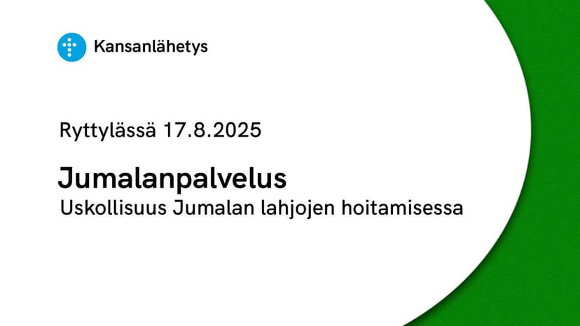 Cover Image for 17.8.2025 klo 13:00 | Jumalanpalvelus, Uskollisuus Jumalan lahjojen hoitamisessa, Timo Laato
