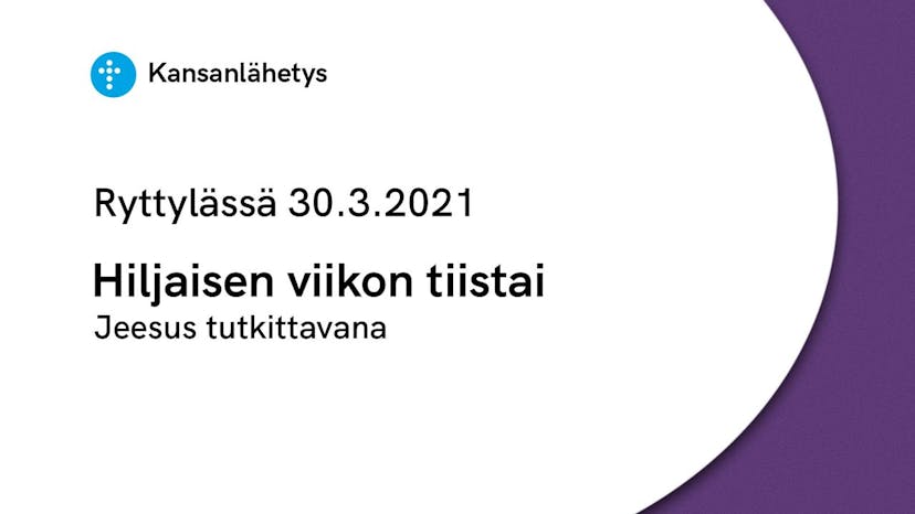 Cover Image for 30.3.2021 klo 19.00 | Vesper | Jeesus tutkittavana, Markus Aitamäki