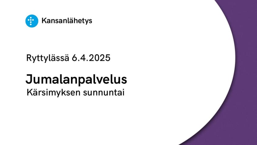 Cover Image for 6.4.2025 klo 13:00 | Jumalanpalvelus, Kärsimyksen sunnuntai, Marko Turunen