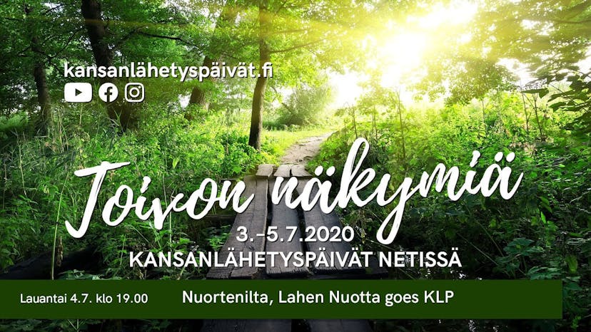 Cover Image for KLP 2020 | la 4.7. klo 19.00, Nuortenilta, Lahen Nuotta… & klo 19.45 NM Live, Pietari Savolainen